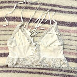 NEW Fashion Sexy Lounge Comfort White Lace Long Line Bralette Size M